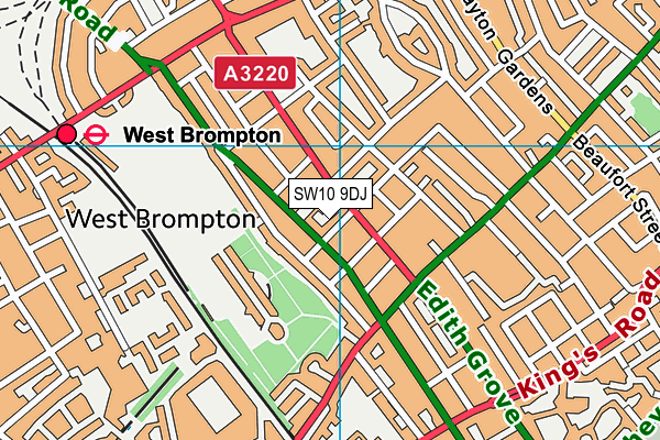 SW10 9DJ map - OS VectorMap District (Ordnance Survey)