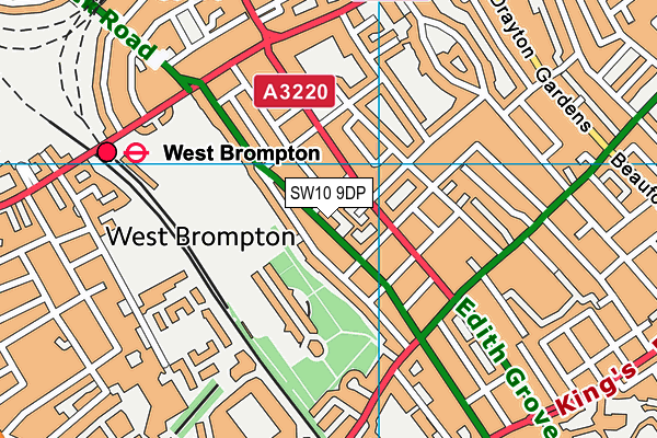 SW10 9DP map - OS VectorMap District (Ordnance Survey)