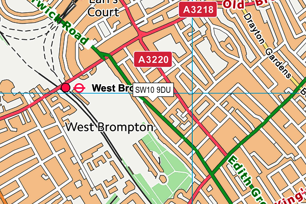 SW10 9DU map - OS VectorMap District (Ordnance Survey)