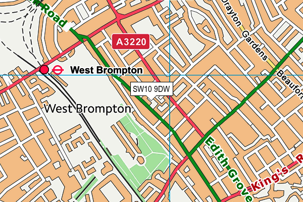 SW10 9DW map - OS VectorMap District (Ordnance Survey)