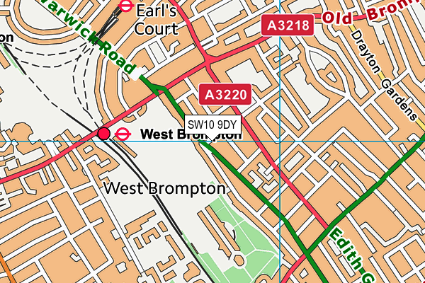 SW10 9DY map - OS VectorMap District (Ordnance Survey)