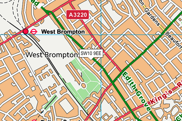 SW10 9EE map - OS VectorMap District (Ordnance Survey)