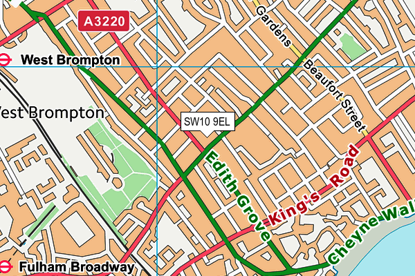 SW10 9EL map - OS VectorMap District (Ordnance Survey)