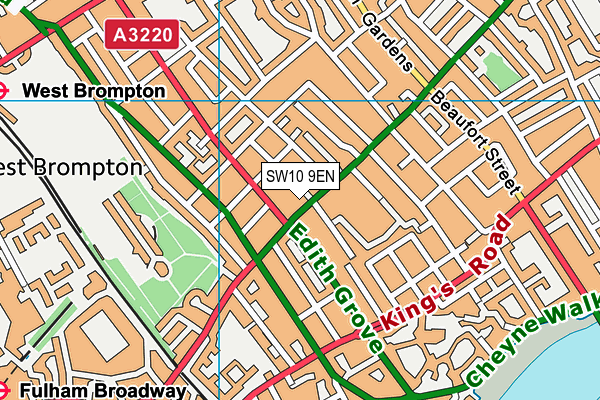 SW10 9EN map - OS VectorMap District (Ordnance Survey)