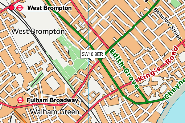 SW10 9ER map - OS VectorMap District (Ordnance Survey)