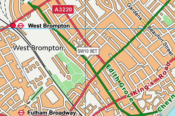 SW10 9ET map - OS VectorMap District (Ordnance Survey)