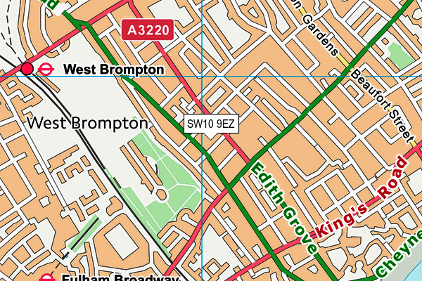 SW10 9EZ map - OS VectorMap District (Ordnance Survey)