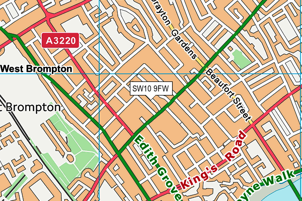 SW10 9FW map - OS VectorMap District (Ordnance Survey)