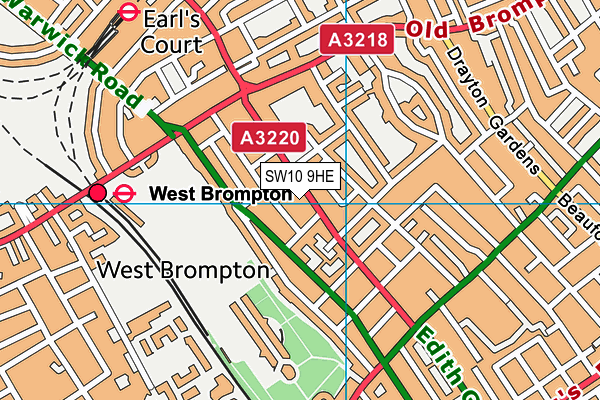 SW10 9HE map - OS VectorMap District (Ordnance Survey)