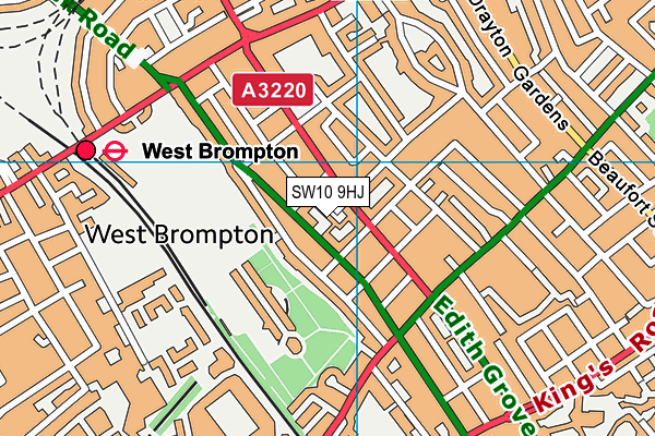 SW10 9HJ map - OS VectorMap District (Ordnance Survey)