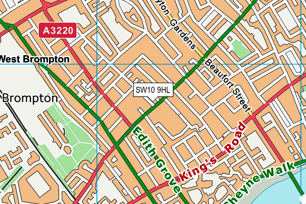 SW10 9HL map - OS VectorMap District (Ordnance Survey)