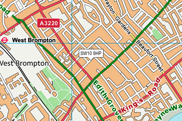 SW10 9HP map - OS VectorMap District (Ordnance Survey)