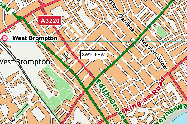 SW10 9HW map - OS VectorMap District (Ordnance Survey)