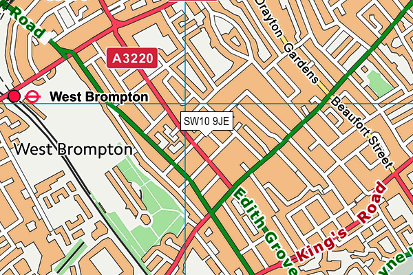 SW10 9JE map - OS VectorMap District (Ordnance Survey)