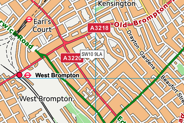 SW10 9LA map - OS VectorMap District (Ordnance Survey)