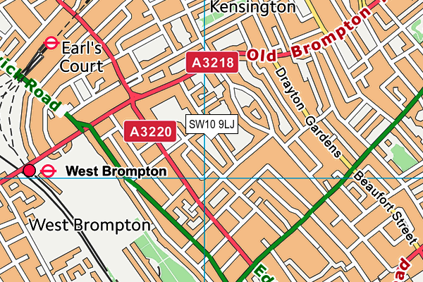 SW10 9LJ map - OS VectorMap District (Ordnance Survey)