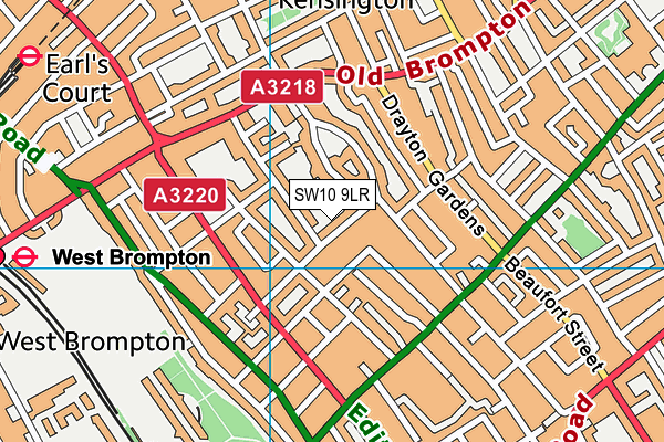 SW10 9LR map - OS VectorMap District (Ordnance Survey)