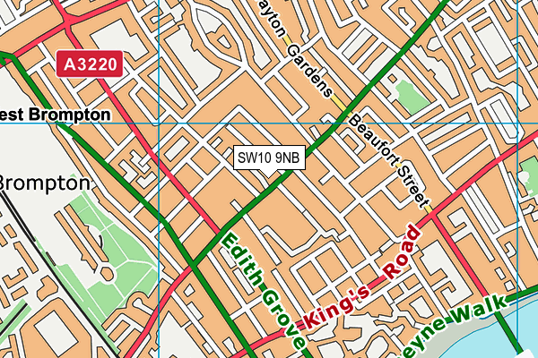 SW10 9NB map - OS VectorMap District (Ordnance Survey)