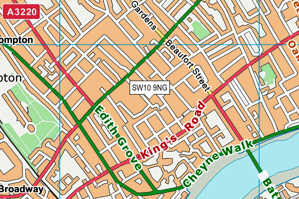 SW10 9NG map - OS VectorMap District (Ordnance Survey)