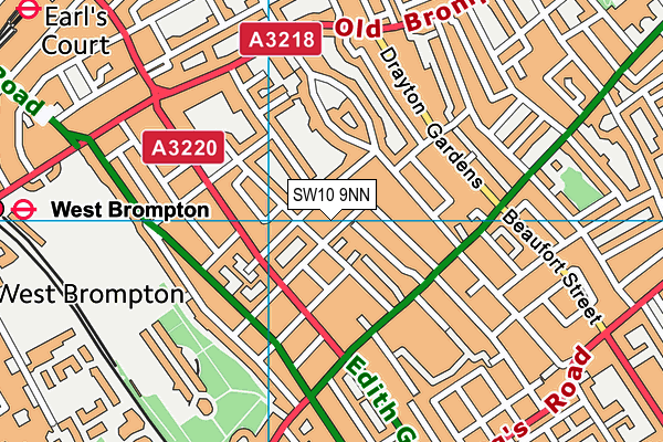 SW10 9NN map - OS VectorMap District (Ordnance Survey)