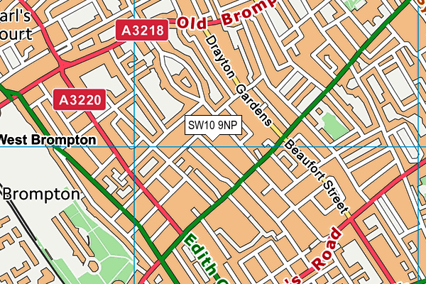 SW10 9NP map - OS VectorMap District (Ordnance Survey)