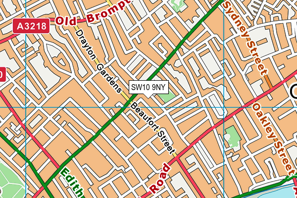 SW10 9NY map - OS VectorMap District (Ordnance Survey)