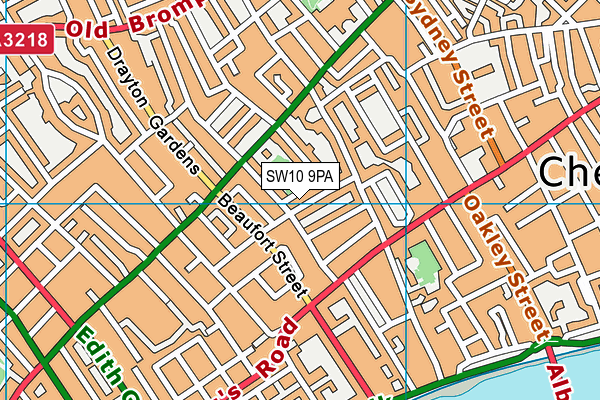 SW10 9PA map - OS VectorMap District (Ordnance Survey)
