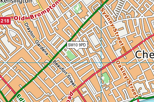 SW10 9PD map - OS VectorMap District (Ordnance Survey)