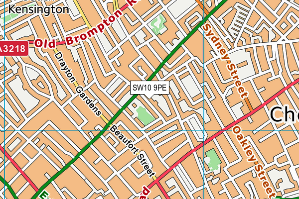 SW10 9PE map - OS VectorMap District (Ordnance Survey)