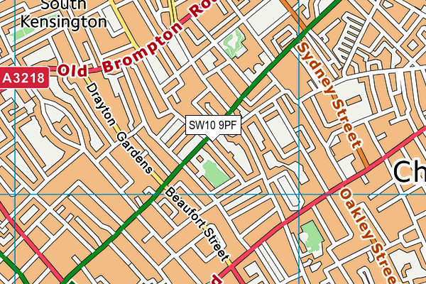 SW10 9PF map - OS VectorMap District (Ordnance Survey)