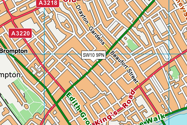 Virgin Active Club (Chelsea) (Closed) map (SW10 9PN) - OS VectorMap District (Ordnance Survey)