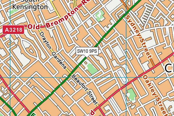 SW10 9PS map - OS VectorMap District (Ordnance Survey)