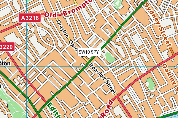 SW10 9PY map - OS VectorMap District (Ordnance Survey)