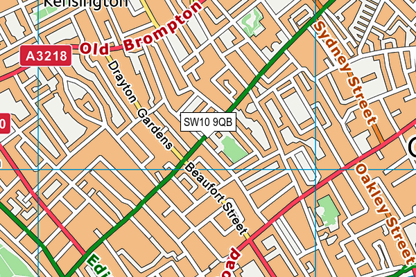 SW10 9QB map - OS VectorMap District (Ordnance Survey)