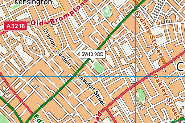 SW10 9QD map - OS VectorMap District (Ordnance Survey)