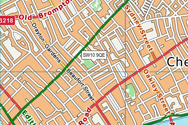 SW10 9QE map - OS VectorMap District (Ordnance Survey)