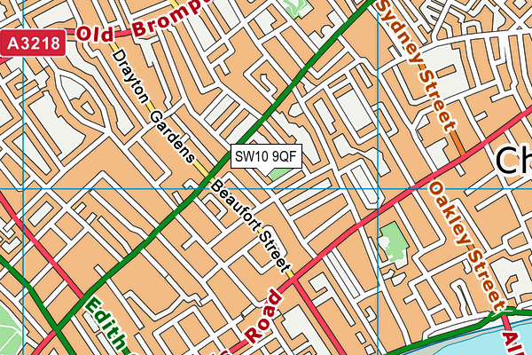 SW10 9QF map - OS VectorMap District (Ordnance Survey)