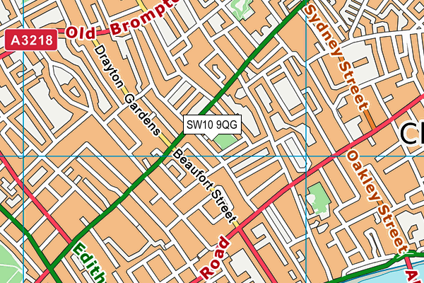 SW10 9QG map - OS VectorMap District (Ordnance Survey)