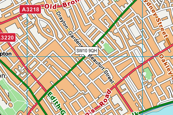 SW10 9QH map - OS VectorMap District (Ordnance Survey)