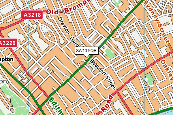SW10 9QR map - OS VectorMap District (Ordnance Survey)