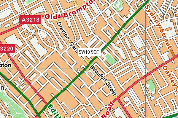 SW10 9QT map - OS VectorMap District (Ordnance Survey)