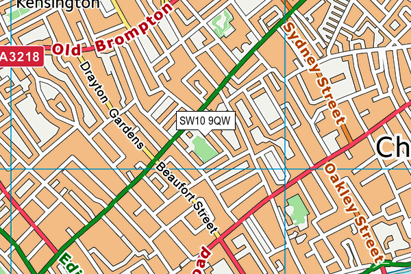 SW10 9QW map - OS VectorMap District (Ordnance Survey)