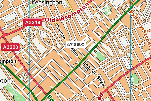 SW10 9QX map - OS VectorMap District (Ordnance Survey)