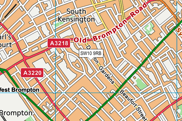 SW10 9RB map - OS VectorMap District (Ordnance Survey)