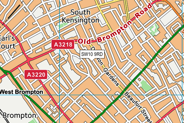SW10 9RD map - OS VectorMap District (Ordnance Survey)