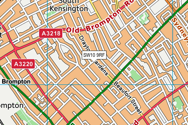 SW10 9RF map - OS VectorMap District (Ordnance Survey)