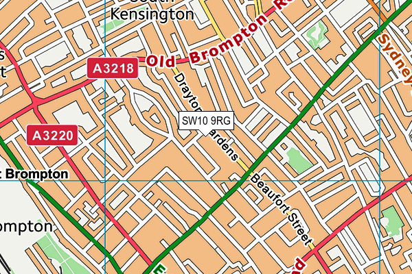 SW10 9RG map - OS VectorMap District (Ordnance Survey)