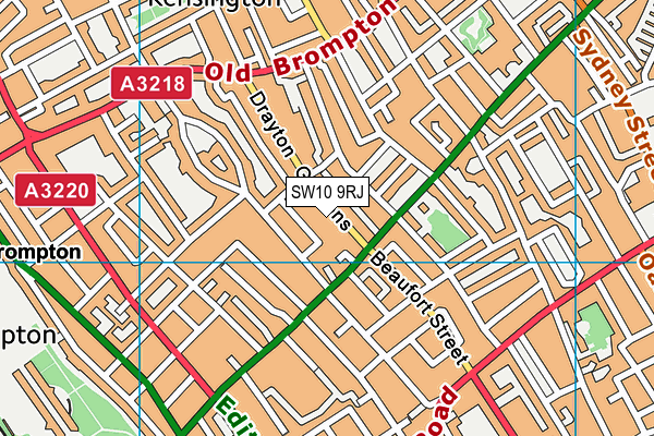 SW10 9RJ map - OS VectorMap District (Ordnance Survey)