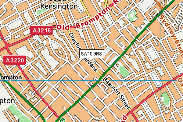 SW10 9RS map - OS VectorMap District (Ordnance Survey)