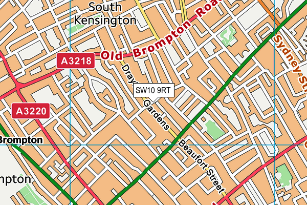 SW10 9RT map - OS VectorMap District (Ordnance Survey)